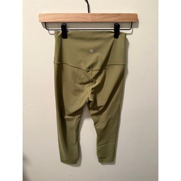 Lululemon Align High‑Rise Crop 23” Nulu Size 4 Bronze Green - Picture 1 of 7